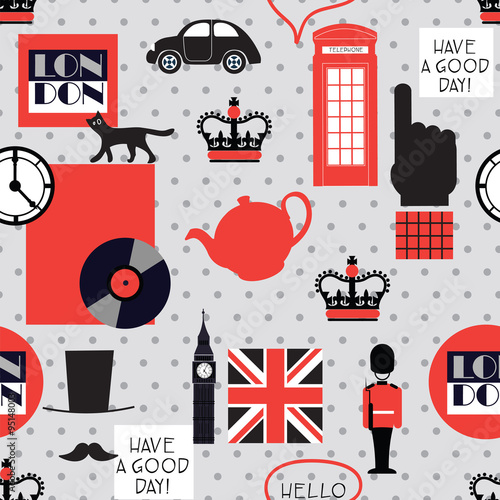 retro british seamless pattern