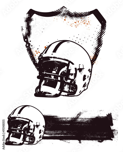 american football stencil shield and banner