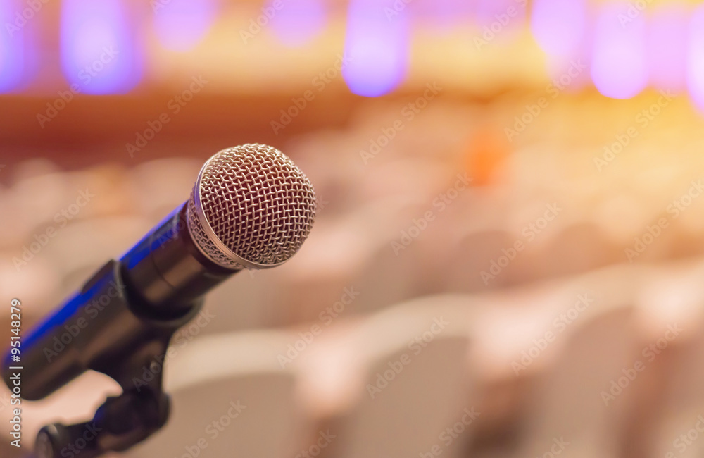 microphones in meeting room before a conference microphones in meeting room before a conference