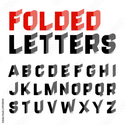 Folded alphabet letters 