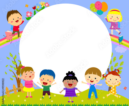 Cute frame with kids