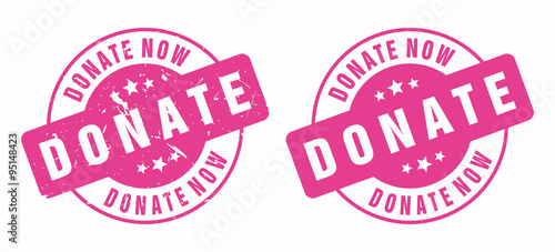 Vector Donate Now Rubber Stamp