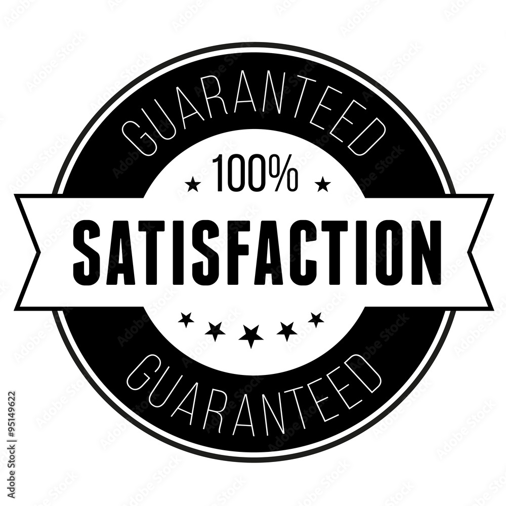 Black 100% satisfaction badge