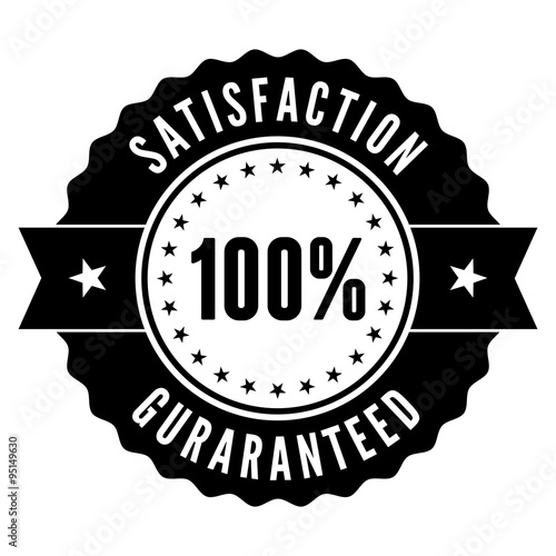 Black 100% satisfaction badge