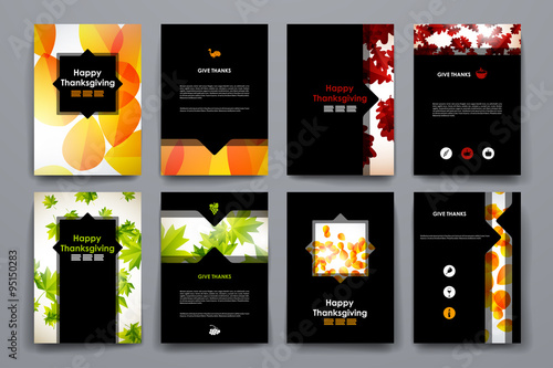 Set of brochure, poster design templates in autumn style