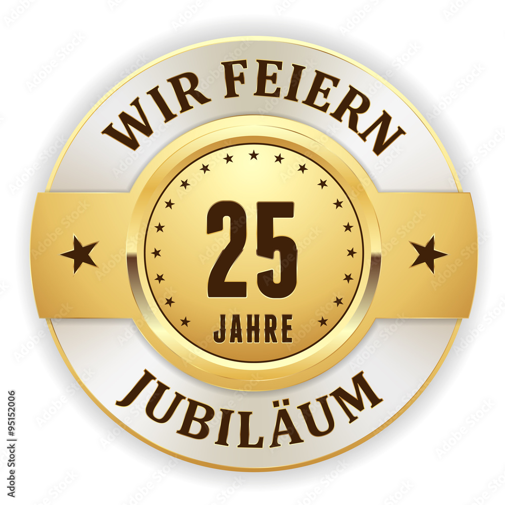 Goldener 25 Jahre Jubiläum Siegel