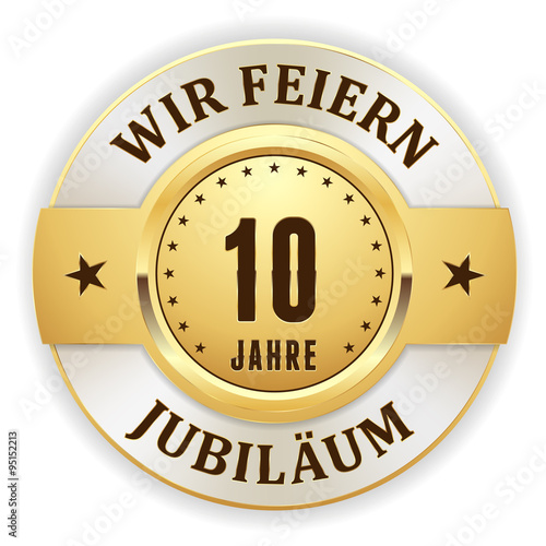 Goldener 10 Jahre Jubiläum Siegel