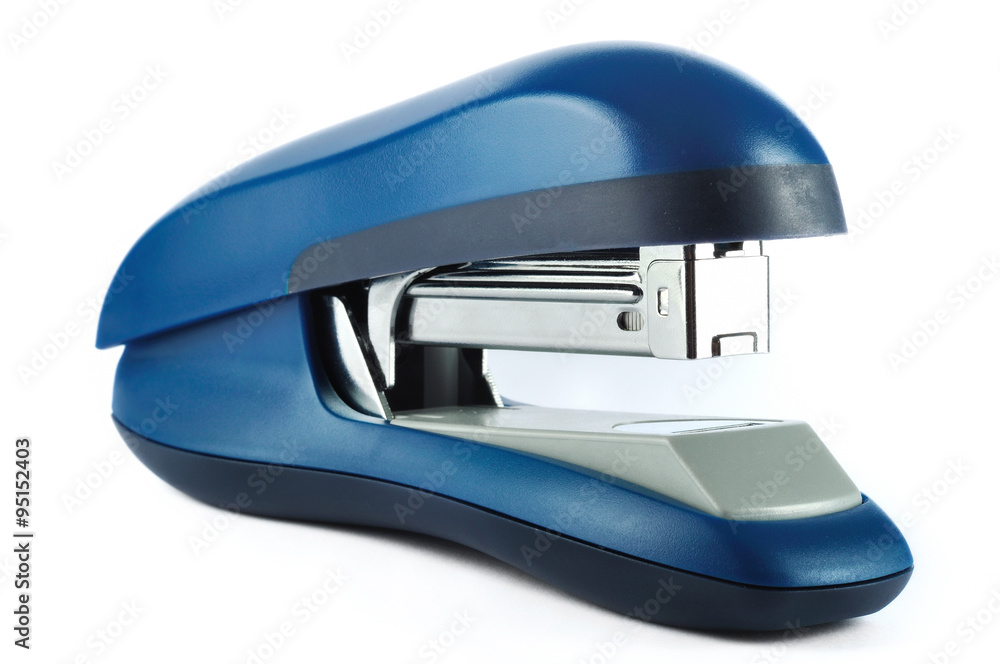 Blue office stapler isolated on white with clipping path Blue office stapler isolated on white with clipping path