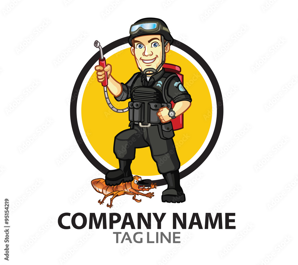 Pest Control Cartoon Logo Pest Control Cartoon Logo