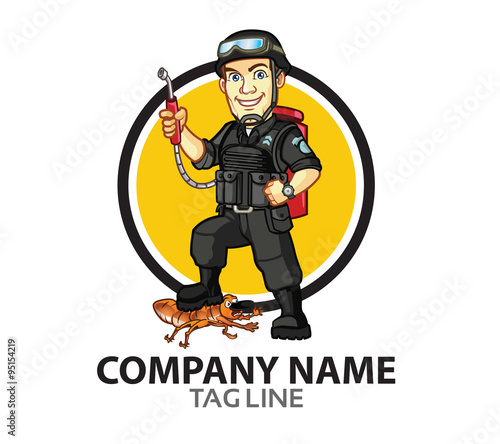 Pest Control Cartoon Logo