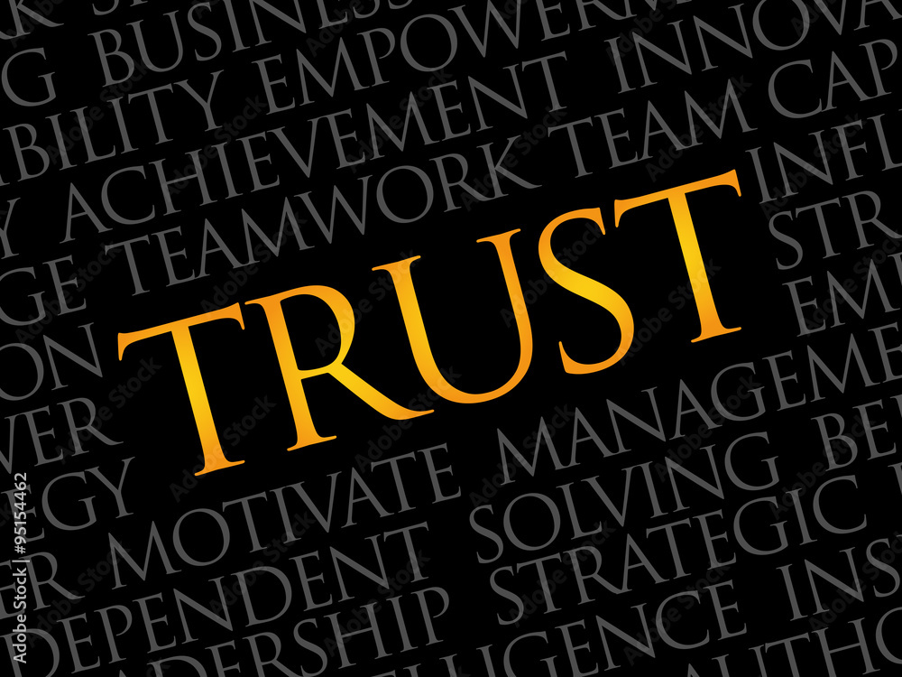 Obraz premium Trust word cloud, business concept