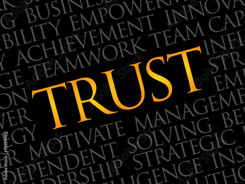 Trust word cloud, business concept