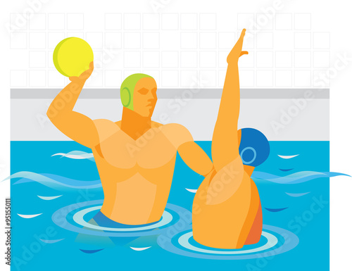 Two players in a water polo