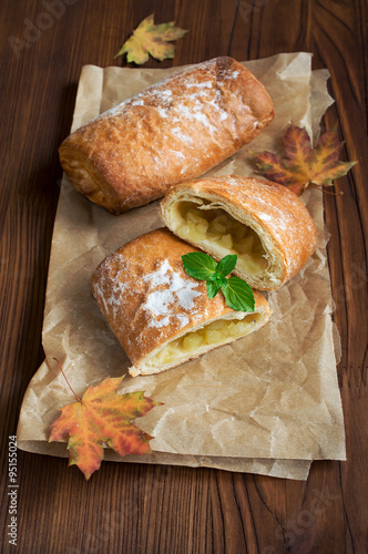 Strudel on a parchment