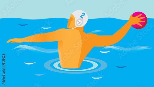 Young Man is player in a Water polo.