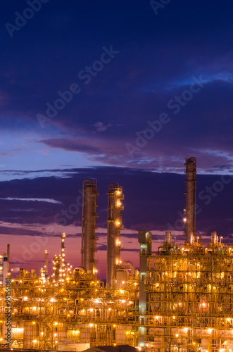 petrochemical plant in the twilight