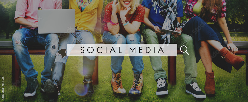 Social Media Network Web Online Internet Concept - obrazy, fototapety, plakaty 