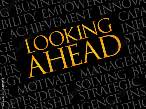 Looking ahead word cloud, business concept
