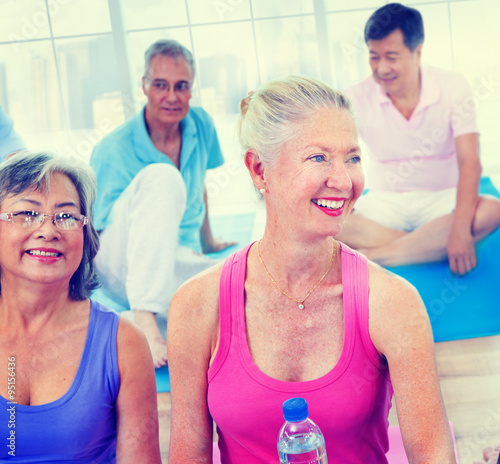  Group of Healthy People in the Fitness Exercising Concept