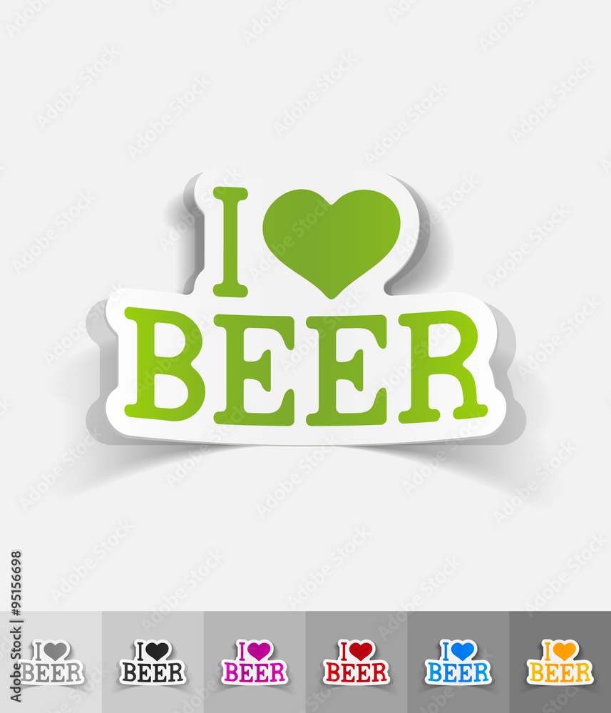 realistic design element. I love beer realistic design element. I love beer
