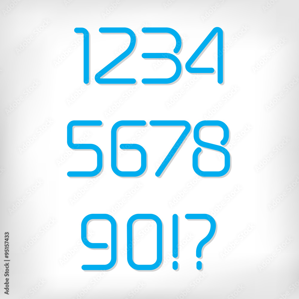 Modern minimal rounded font alphabet numbers set. Modern minimal rounded font alphabet numbers set.