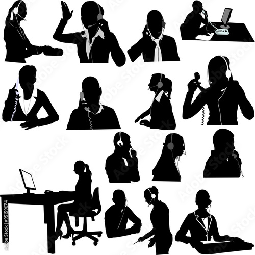 secretary and call center operator collection - vector 