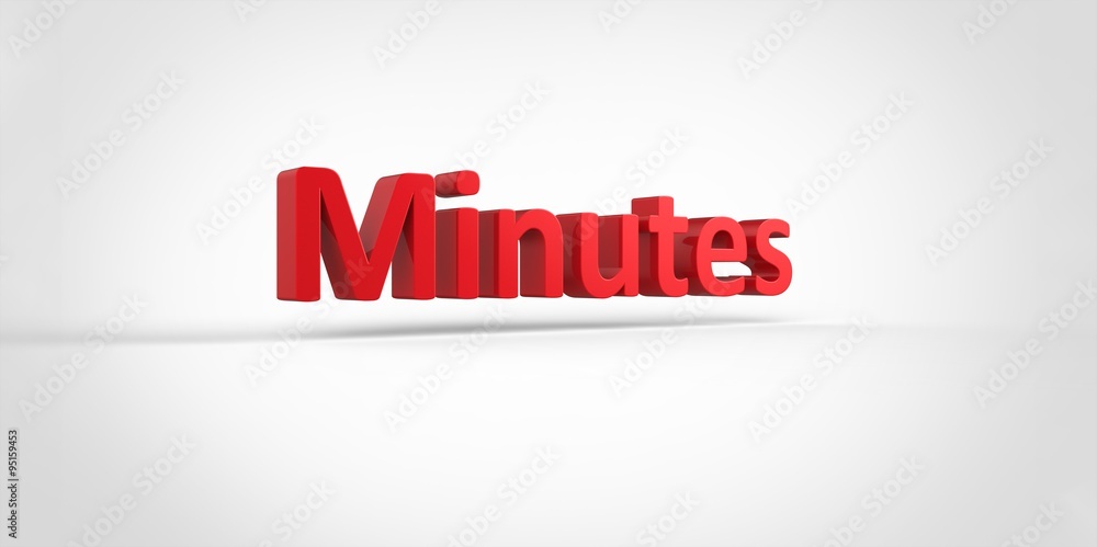 Minutes 3D red text Illustration word Render isolated on White grey gray Background Minutes 3D red text Illustration word Render isolated on White grey gray Background