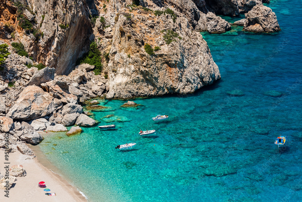 Fototapeta premium Beautiful Kyra Panagia beach. Karpathos island. Greece.