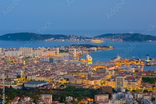 Cityscape of night Toulon