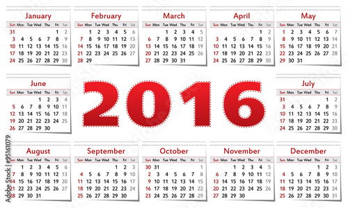 Calendar 2016