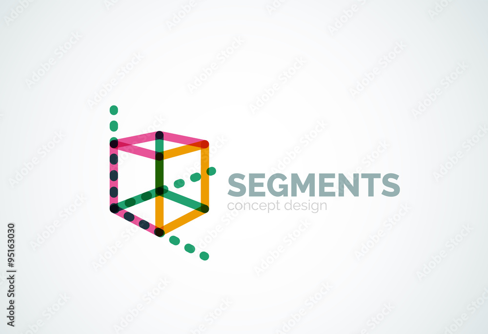Vector outline minimal abstract geometric logo Vector outline minimal abstract geometric logo