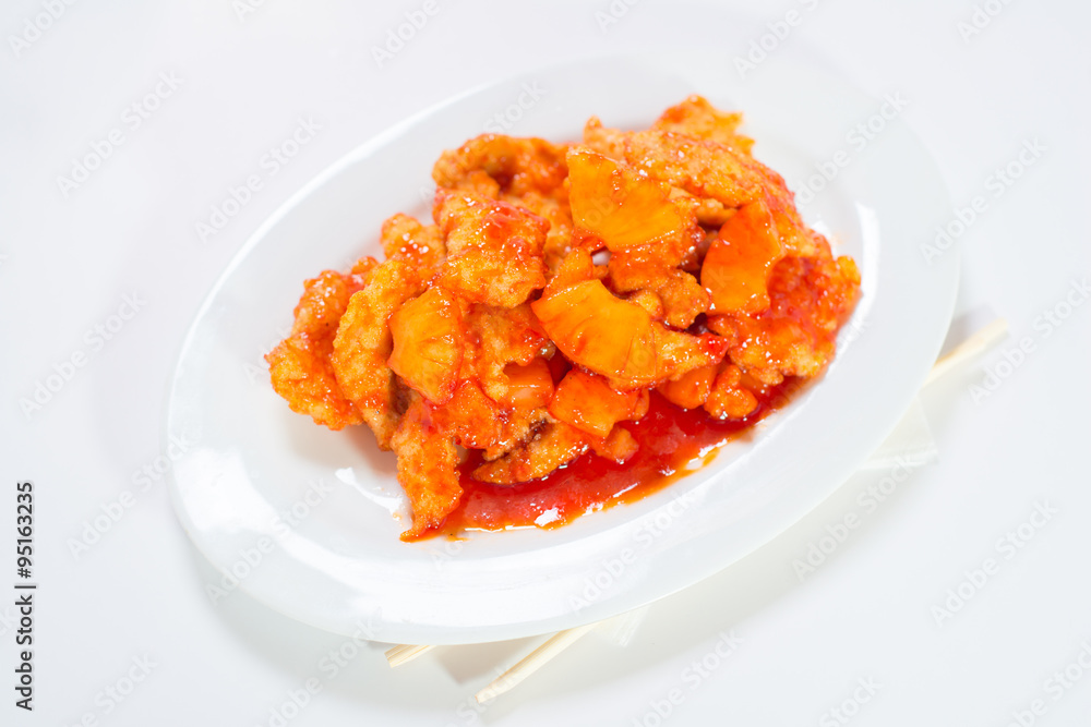 Pork with pineapple sweet sauce Pork with pineapple sweet sauce