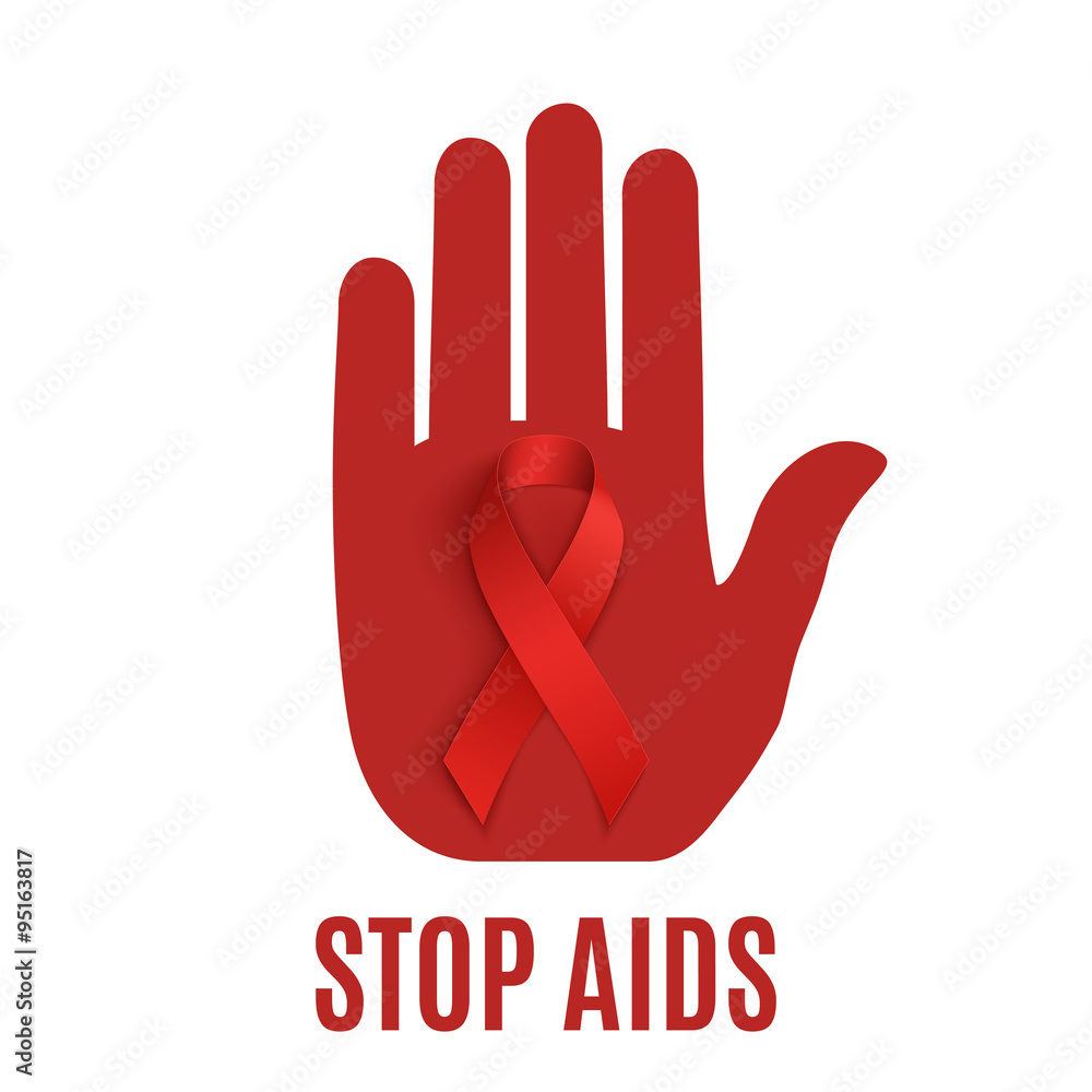 Fototapeta premium Stop AIDS background template.