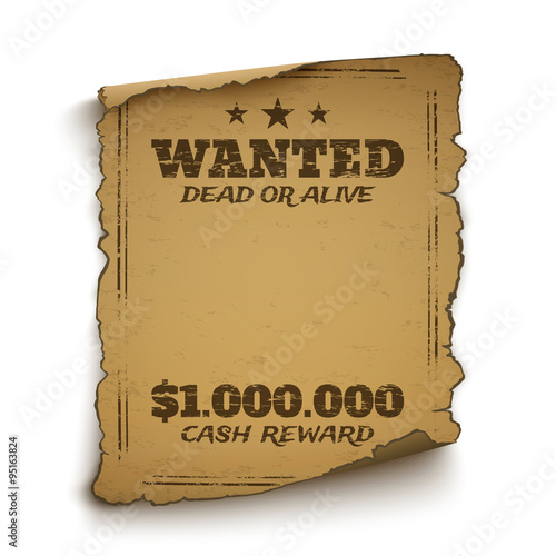 Wanted, dead or alive poster.