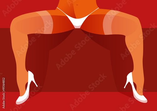 Beautiful woman sitting with her ​​legs open