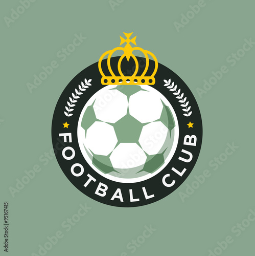 Vintage color football soccer championship logo - team badge.