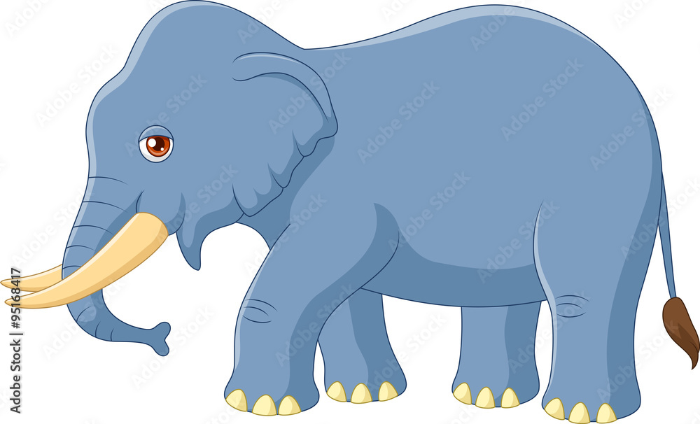 Cartoon elephant mascot isolated on white background