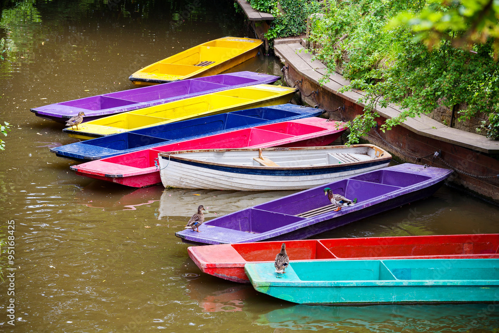 Fototapeta premium Wooden boats. Oxford, UK