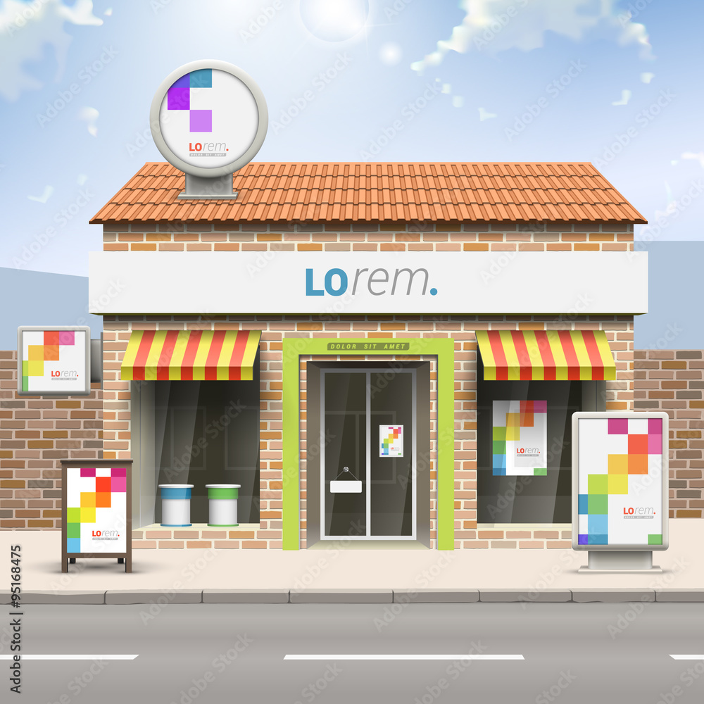 Store with elements of outdoor advertising Store with elements of outdoor advertising