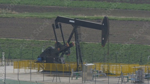 Oilpumps in Sicily, Italy photo