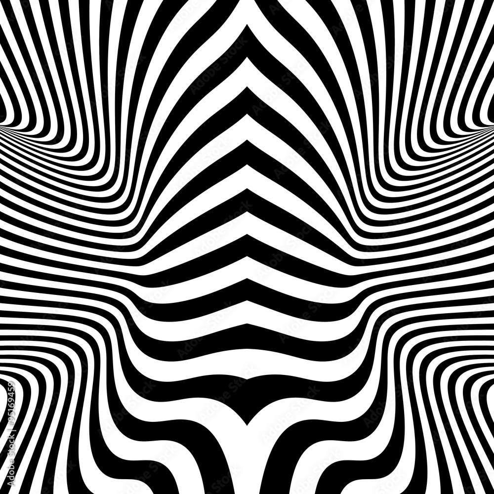Black and White Background. Pattern With Optical Illusion. Black and White Background. Pattern With Optical Illusion.