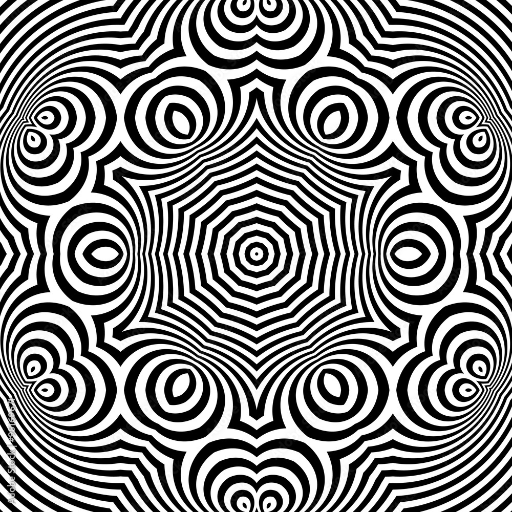 Fototapeta premium Black and White Abstract Striped Background. Vector Illustration
