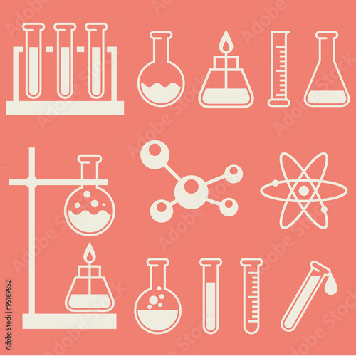 Chemical laboratory equipment - test tubes and flasks