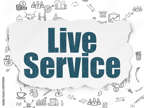 Finance concept: Live Service on Torn Paper background
