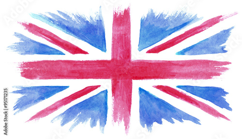 Watercolor painted flag of Great Britain #95171235