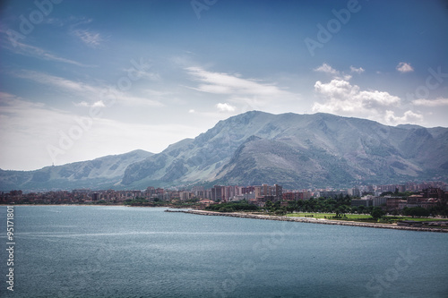 View of Palma and Mountains on Majorca Island