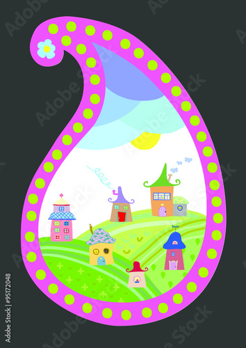 Sweet village vector illustration