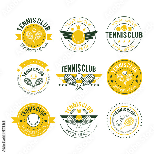 Tennis sporting vintage emblems