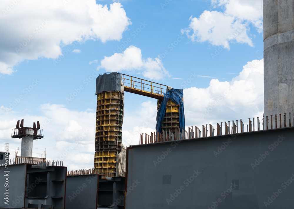 Obraz premium Bridge construction site
