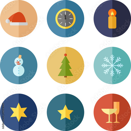 Illustration Christmas and New Year Traditional Elements
